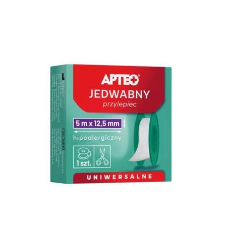  APTEO Przylepiec jedwabny 5 m x 12,5 mm, 1 sztuka 