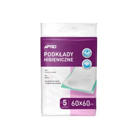  Apteo Podkłady higieniczne 60 cm x 60 cm, 5 sztuk 