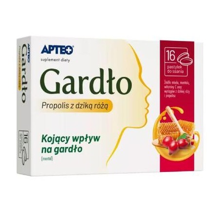  Apteo Plus Gardło propolis 16 pastylek 