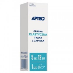 APTEO Opaska elastyczna tkana z zapinką 5 m x 12 cm, 1 sztuka