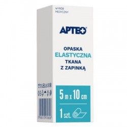 APTEO Opaska elastyczna tkana z zapinką 5 m x 10 cm, 1 sztuka