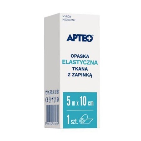  APTEO Opaska elastyczna tkana z zapinką 5 m x 10 cm, 1 sztuka 