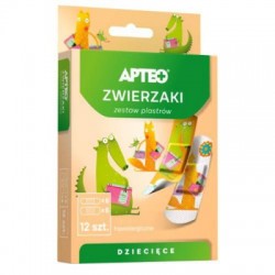 Apteo Zestaw plastrów dla dzieci, Zwierzaki, 12 sztuk