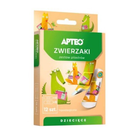  Apteo Zestaw plastrów dla dzieci, Zwierzaki, 12 sztuk 