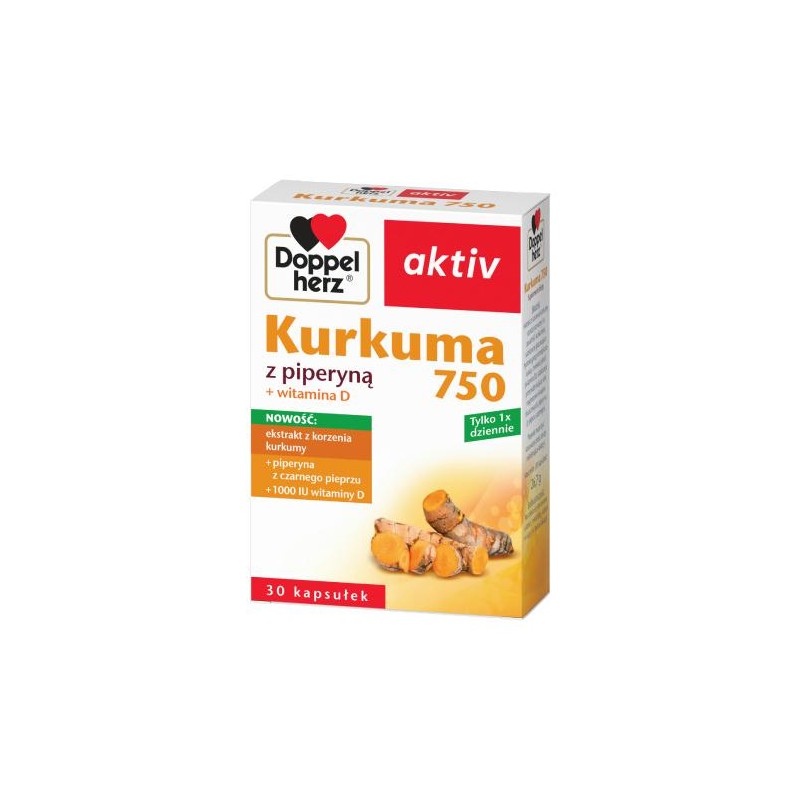 Doppelherz aktiv Kurkuma z piperyną 30 kapsułek 