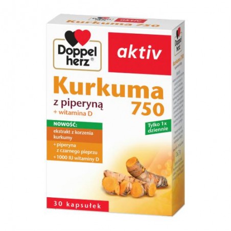 Doppelherz aktiv Kurkuma z piperyną 30 kapsułek