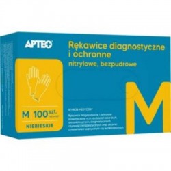 Apteo, Rękawice diagnostyczne i ochronne nitrylowe, bezpudrowe, niebieskie M