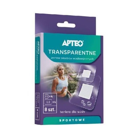  Apteo, zestaw plastrów wodoodpornych transparentnych, 8 sztuk 