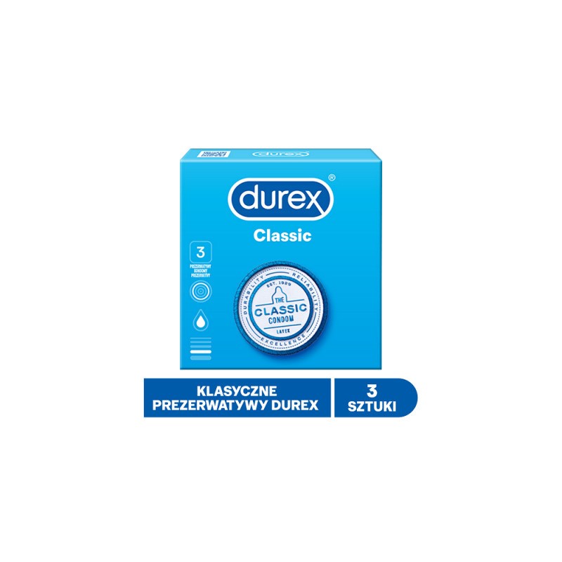Durex Classic 3 prezerwatywy 