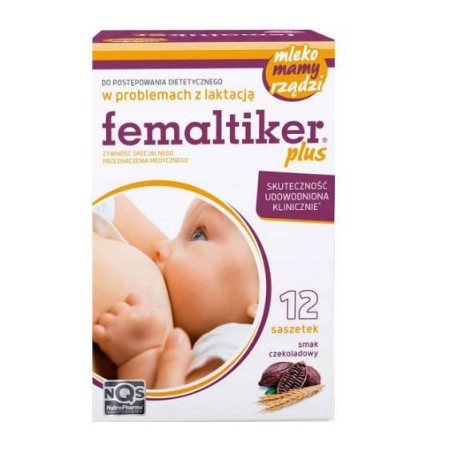  Femaltiker Plus o smaku czekoladowym, 12 saszetek 