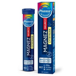Plusssz Magnez Skurcz Cytrynian, smak cytryna-pomarańcza, 24 tabletki musujące