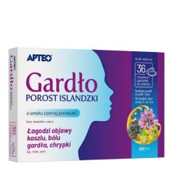 Gardło porost islandzki APTEO, 36 pastylek