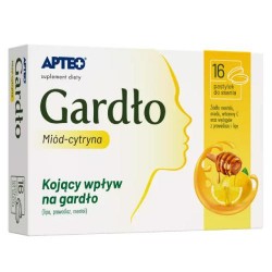 Gardło miód - cytryna Apteo 16 pastylek