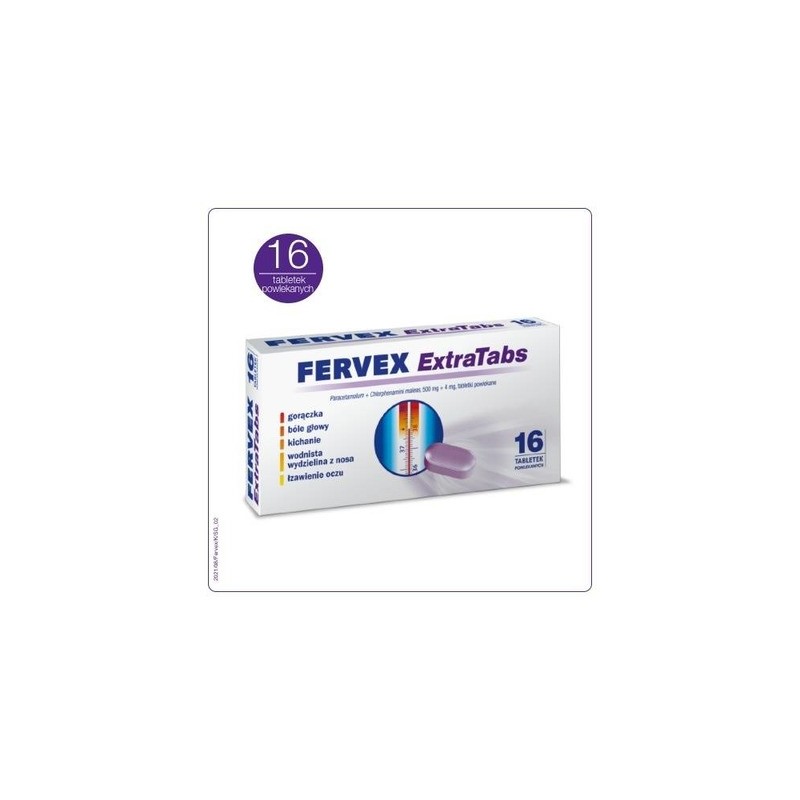 Fervex ExtraTabs 500 mg + 4 mg, 16 tabletek 