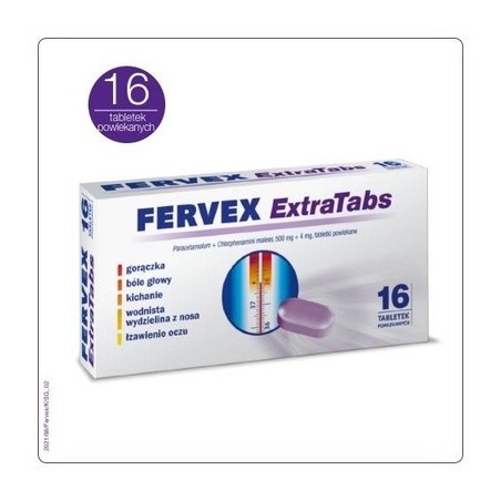  Fervex ExtraTabs 500 mg + 4 mg, 16 tabletek 