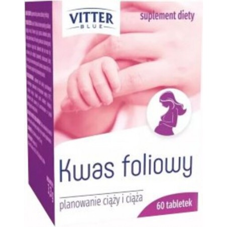  Kwas foliowy Vitter blue Diagnosis, 60 tabletek 