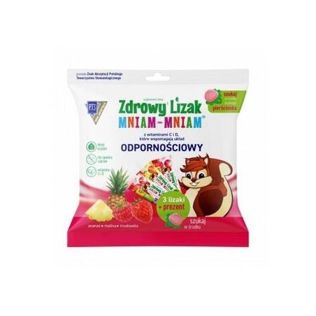  Zdrowy Lizak Mniam-Mniam z witaminą C i D, 3 sztuki 