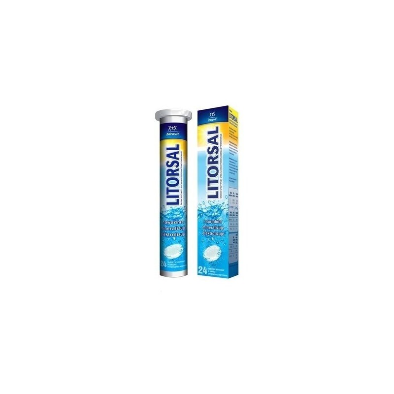 Zdrovit Litorsal, smak cytrynowo-miętowy, 24 tabletki musujące 