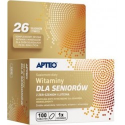 Witaminy dla seniorów z żeń-szeniem i luteiną Apteo, 100 tabletek