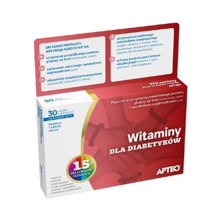 Witaminy dla diabetyków Apteo, 30 tabletek