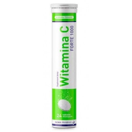 Witamina C forte o smaku limonkowym, 24 tabletki musujące
