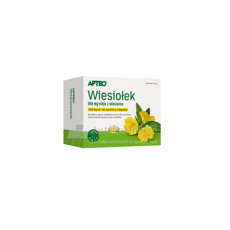 Wiesiołek Apteo 1 g, 60 kapsułek 