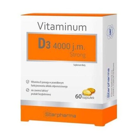  Vitaminum D3 4000 j.m. Strong, 60 kapsułek 
