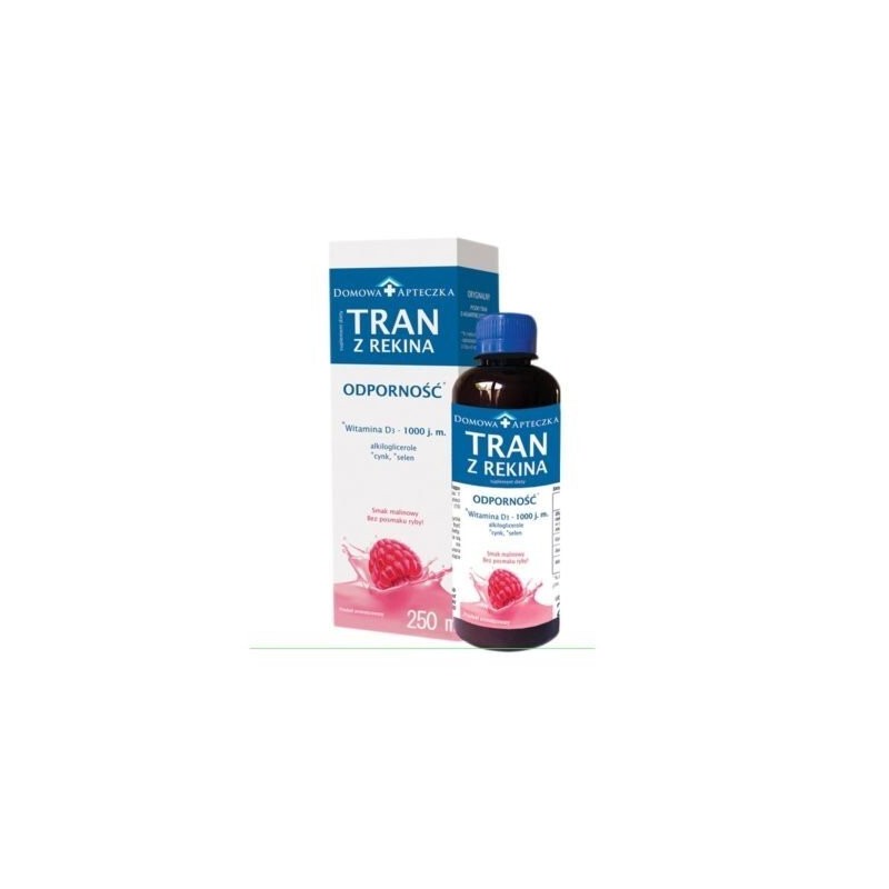 Tran z rekina o smaku malinowym 250ml 
