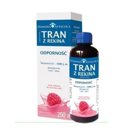 Tran z rekina o smaku malinowym 250ml