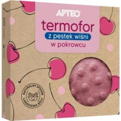 Termofor z pestek wisni w pokrowcu, różowy