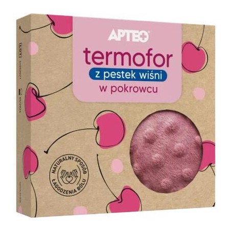  Termofor z pestek wisni w pokrowcu, różowy 