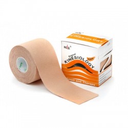 Taśma kinezjologiczna Nasara, 5 cm x 5 m kolor cielisty