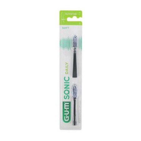  Sunstar GUM Wymienna końcówka Sonic Daily czarne, 2 sztuki 
