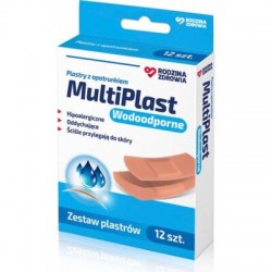 Rodzina Zdrowia MultiPlast wodoodporne plastry z opatrunkiem, 12 sztuk