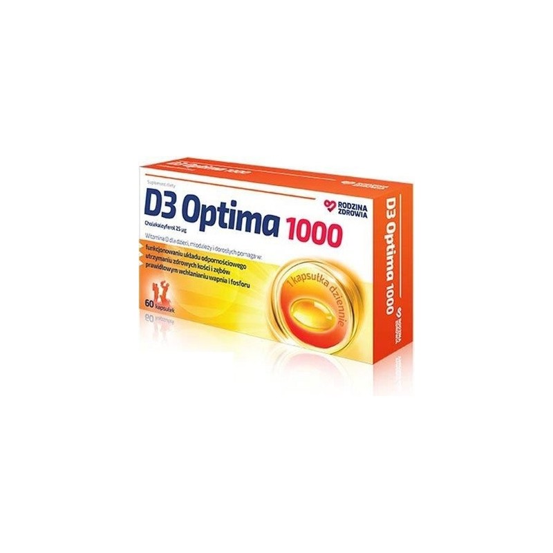Rodzina Zdrowia D3 Optima 1000, 60 kapsułek 