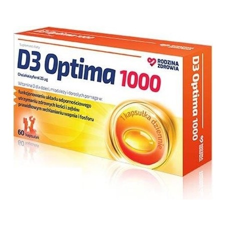  Rodzina Zdrowia D3 Optima 1000, 60 kapsułek 