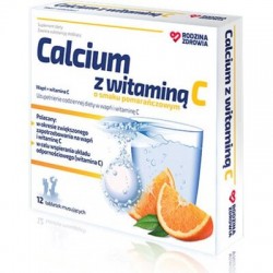 Rodzina Zdrowia Calcium z witaminą C, 12 tabletek musujących