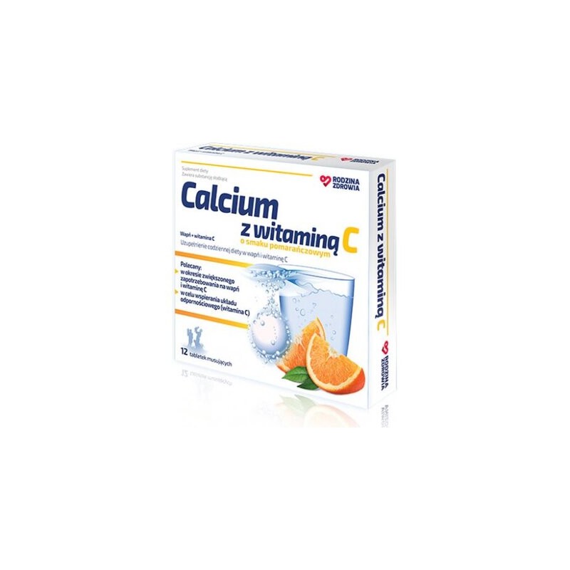 Rodzina Zdrowia Calcium z witaminą C, 12 tabletek musujących 