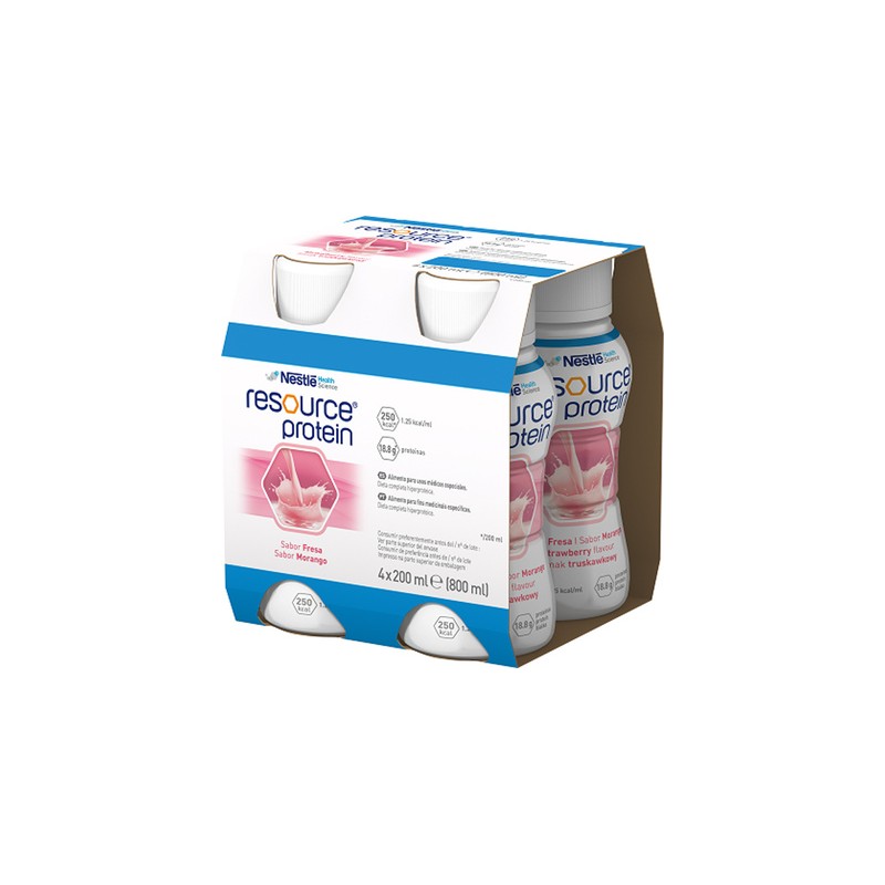 Resource Protein o smaku truskawkowym 4 butelki po 200 ml płynu 