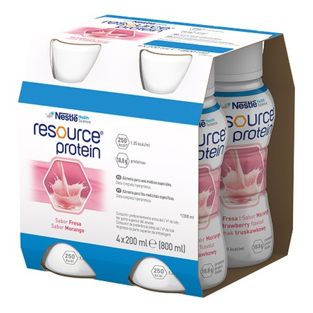 Resource Protein o smaku truskawkowym 4 butelki po 200 ml płynu