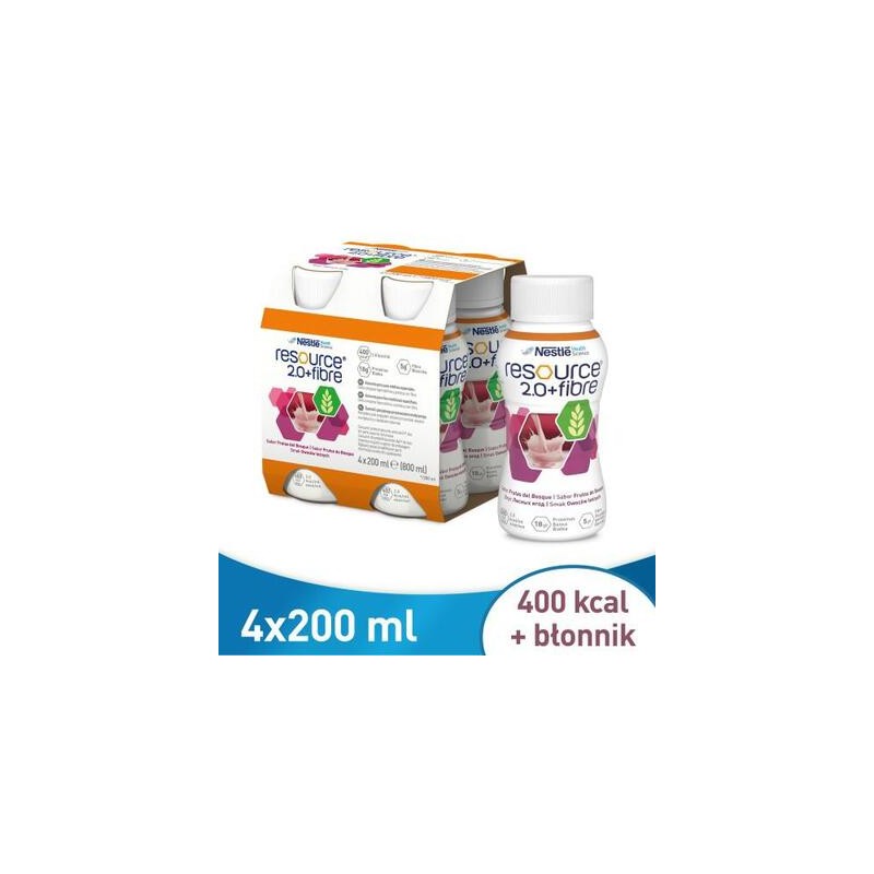 Resource 2.0 Fibre o smaku owoców leśnych 4 butelki po 200 ml płynu 