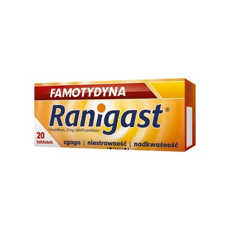  Ranigast Famotydyna 20 mg, 20 tabletek 