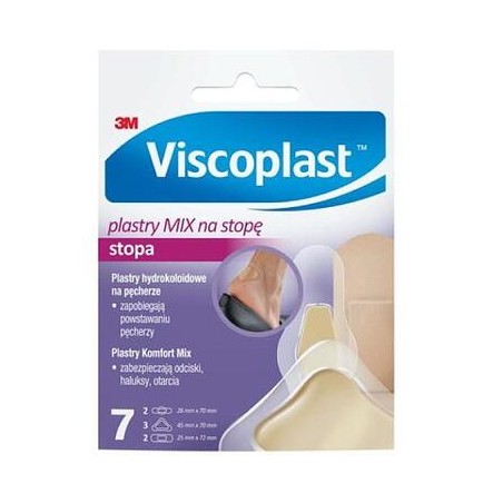  Plastry Viscoplast mix na stopę, 7 sztuk w 3 rozmiarach 