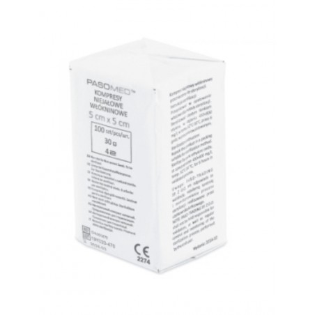  Pasomed Kompresy niejałowe włókninowe 5 cm x 5 cm, 100 sztuk 
