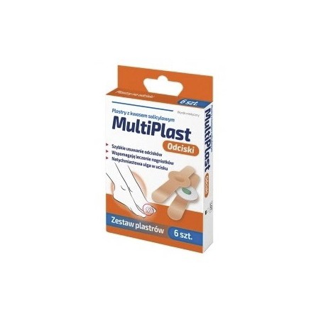  Plastry MultiPlast na odciski z kwasem salicylowym 6 sztuk 