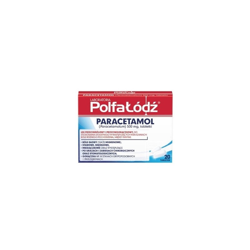 Paracetamol Polfa - Łódź 20 tabletek 