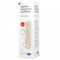 Hartmann Opaska elastyczna uciskowa tkana z zapinką, 15 cm x 5 m, 1 sztuka