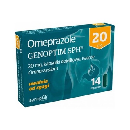  Omeprazole Genoptim SPH 20 mg, 14 kapsułek dojelitowych twardych 