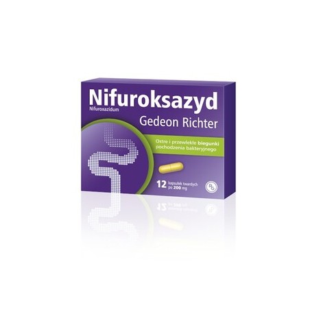 Nifuroksazyd 200 mg Richter, 12 kapsułek