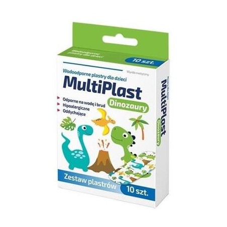  MultiPlast wodoodporne plastry z dinozaurami 10 sztuk 